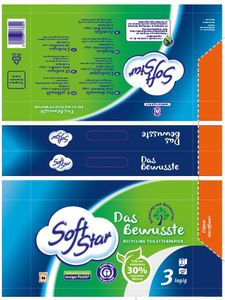 Soft Star Toilettenpapier Recycling 3 lagig 8 x 200 Blatt