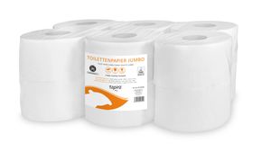 TAPIRA Toilettenpapier JUMBO "Plus" 2-lagig / recycling / hochweiß / 12 Rollen / ca. 9,2 cm  x 150 m