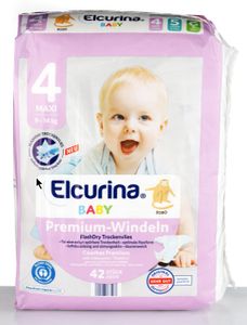 Elcurina Premium Windeln in der Größe Maxi, Junior und XL