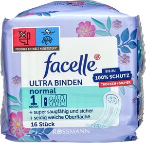 Facelle ultra binden My Fit in sizes: normal, normal + wings, extra long protect + wings, extra long + wings and extra night protection