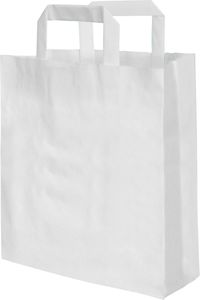 Paper carrier bags (white), with and without printing, different versions
