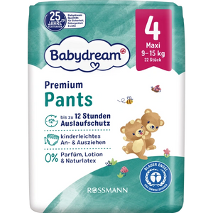 Babydream pants in den Größen Maxi, Junior, XL und XXL