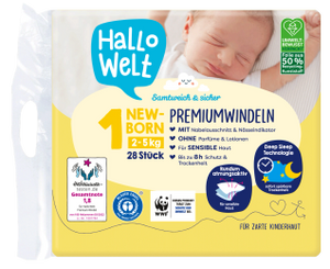 Hallo Welt Premium Diapers , Size 1-2