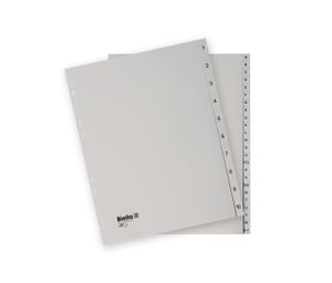 Biella Grey dividers in A4 and A4 Maxi sizes with several indexes types