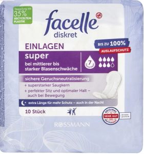 facelle diskret Hygieneeinlagen, Größe Super und Super Plus