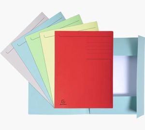 EXACOMPTA square cut folders, circulation files, 3-flap-files