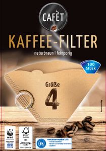 "CAFÈT" Kaffeefilter Größe 4
ungebleicht