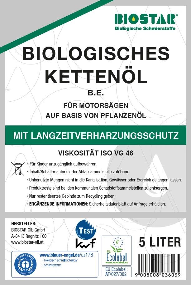 Divinol Kettenöl H 5L Führungs- und Gleitbahnöl Sägekettenöl