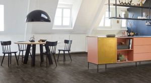 PARADOR design flooring with décor surface (PP foil) and integrated sound insulation (cork), thickness up to 9 mm, various formats, ranges: Modular ONE / Basic
