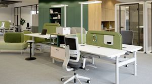 CEKA Tablesystems; desk programs: Aleo, CenFormX, Meet & Seat, Styles, VitalFormX; Meeting- and Conference tables; Table extension elements and absorber elements made of NeoTex