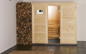 KLAFS Massivholzsauna Beplankung Hemlock, Oberfläche: unbehandelt.