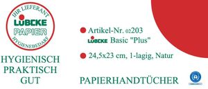 Lübcke Papierhandtücher 1-lagig, natur