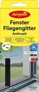 Aeroxon Fenster-Fliegengitter anthrazit für alle Fenster bis 130 x 150 cm