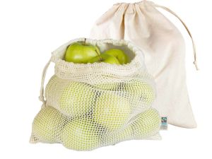 memo organic fruit and vegetable bags, memo organic bread bags, unprinted, in accordance to annex