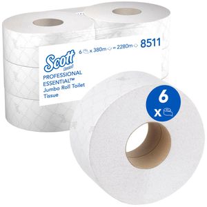 SCOTT® ESSENTIALTM Toilet Tissue - Jumbo / White / 380