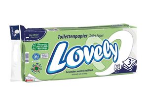 LOVELY Toilettenpapier Weiss 3 lg. 150 Blatt 10 Rollen