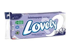 LOVELY Toilettenpapier Lila 3 lg. 150 Blatt 10 Rollen