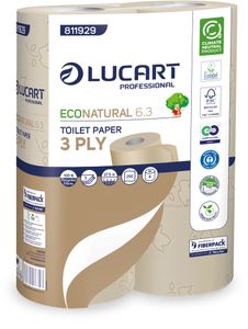 LUCART EcoNatural toilet paper made with Fiperpack (R), recycled fibers coming from used beverage cartons