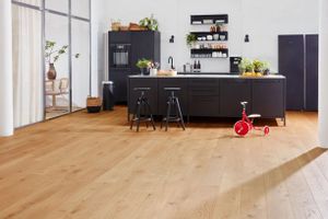 Bauwerk Parkett, 3-layer parquet; Triopark, Casapark, Unicopark; surface: matt sealed, naturally oiled, B-Protect; thickness 14 mm - 20 mm.