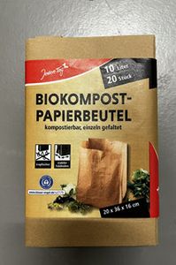 Jeden Tag Bio Papier- Müllbeutel 10L