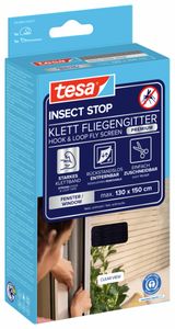 tesa® Insect Stop Klett Fliegengitter Premium für Fenster und Türen aus Polyester-Gewebe