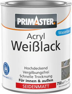 Primaster Acryl Weißlack seidenmatt