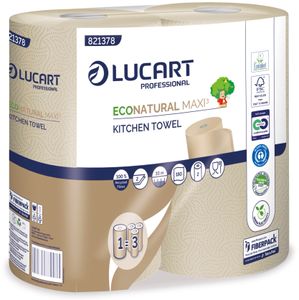 LUCART EcoNatural 821378 - Küchentuch aus Fiberpack®, einer recycelten Faser aus gebrauchten Getränkekartons