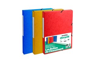 Archivboxen und Sammelmappen aus Recyclingmaterial mit Gummizug in verschiedenen Ausführungen und Größen