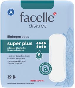 facelle diskret Hygieneeinlagen, Größe Super und Super Plus