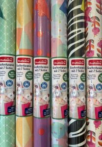 Profissimo Kindergeschenkpapier, 2in1 Geschenkpapier, Geschenkpapier 300x100 cm, Geschenkpapier 500x70 cm