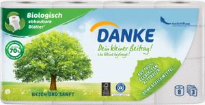 DANKE Toilettenpapier 3 lg. 150 Blatt 8 Rollen