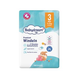 Babydream Windeln in den Größen Newborn, Mini, Midi, Maxi und Maxi Plus