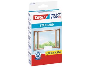 tesa INSECT STOP Hook & Loop Standard Fenster und Tür Fliegengitter (Polyestergewebe) mit Klettband