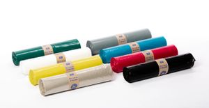 PROFIPACK Abfallsäcke aus Recycling-LDPE in den Farben blau, rot, grün, schwarz, grau, transparent und gelb, Abmessungen und Foliendicken gemäß Antrag
