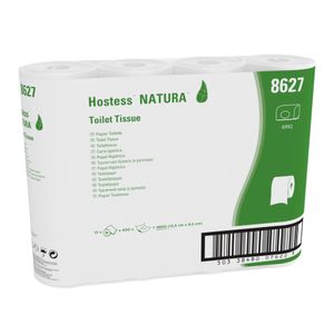 8627 Hostess™ Natura™ Standard-Toilettenpapierrolle 1-lagig, 12,5 x 9,5 cm, 8 x 12 Kleinrollen