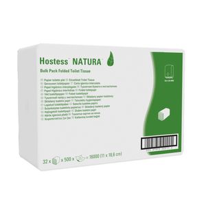 8036 Hostess™ Natura™ Einzelblatt-Toilettenpapier 1-lagig, 18,6 x 11 cm, 32 x 500 Blatt