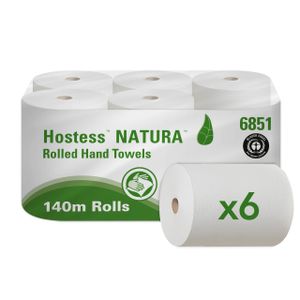 6851 Hostess™ Natura™ Rollenhandtücher 2-lagig, 6 x 140 m