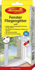 Aeroxon Fenster-Fliegengitter weiß für alle Fenster bis 130 x 150 cm