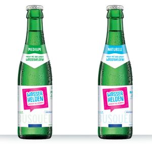 Wasserhelden 0,25 Liter Glas-Mehrwegflasche Vichy Flasche, grün, Marke: Wasserhelden, Füllgut: Mineralwasser Medium, Naturell